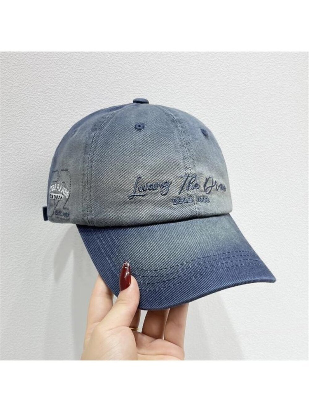 Gradient Color Embroidered Baseball Cap - Picture 8 of 8